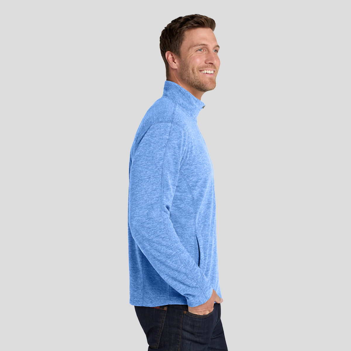 Heather Microfleece Full-Zip Jacket | Light Royal Heather